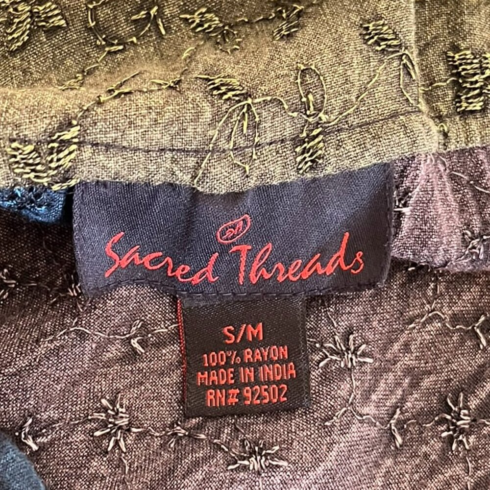 Sacred Threads Woman's Berry Fall Patchwork Boho … - image 4